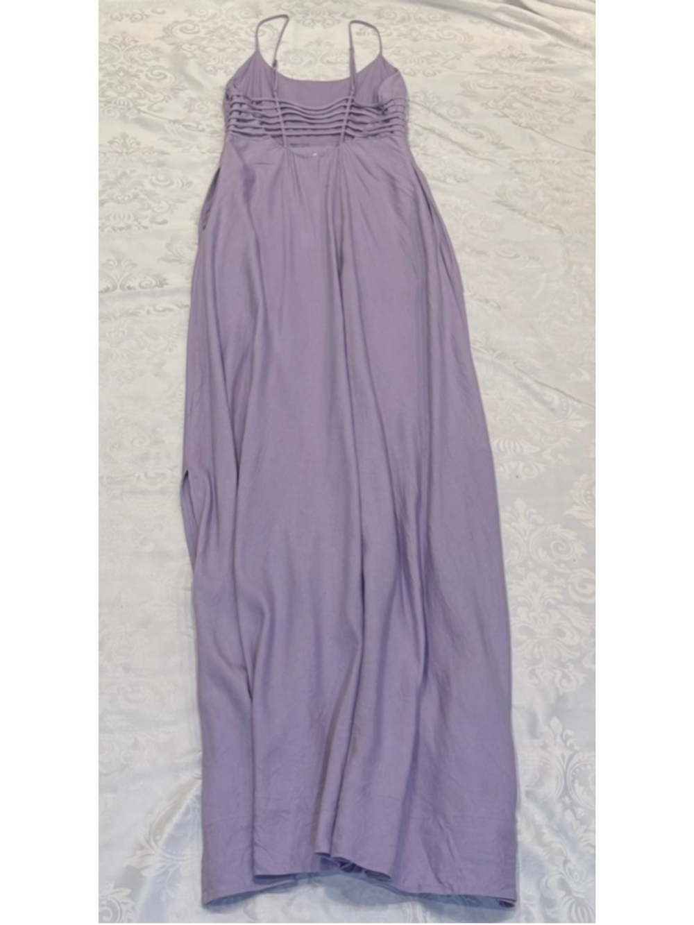 Jonathan Simkhai Prudence Pintuck Lilac Silk Maxi Dress Size M - Picture 4 of 7